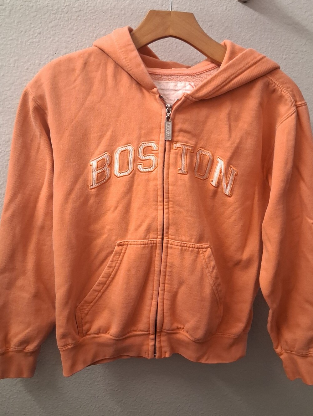 Vintage Y2K Orange Boston Hoodie Juniors Large